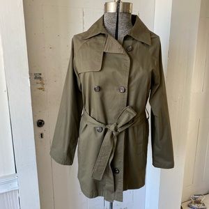 Love Tree Double Breasted Olive Green Trench Coat w/Belt